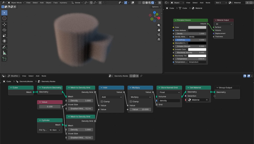 Grids can be modified using standard math nodes.