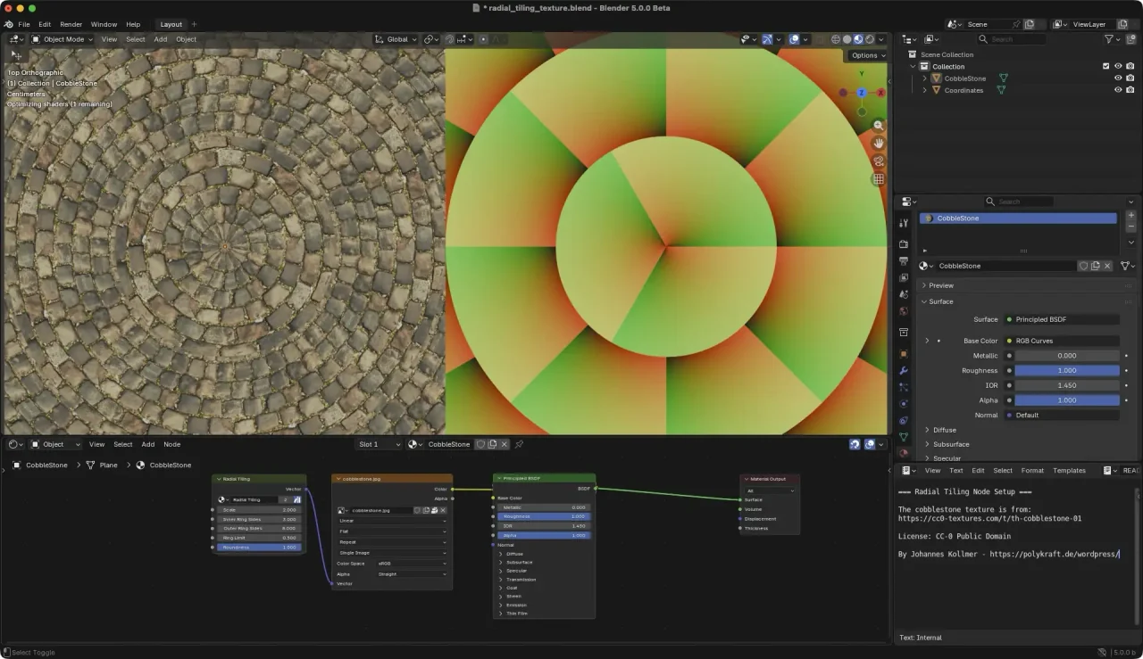 Radial Tiling setup by Johannes Kollmer